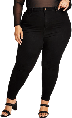 Nina Parker Women's Plus Size High-Rise Knit Skinny Jeans