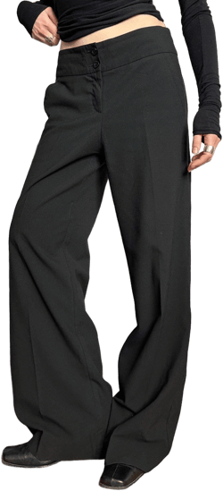 Office Siren Classic Wide Leg Baggy Flared Pants