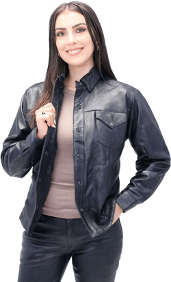 Women's Leather Long Shirt