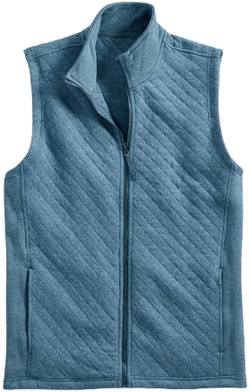 Vermont Country Store Men's Quilted Cotton Zip-Up Sweatshirt Vest