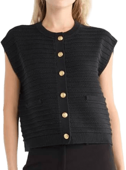 rag & bone Women's Evelyn Boxy Cotton Blend Sweater Vest