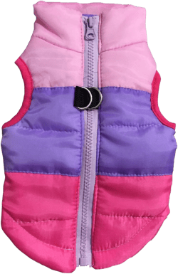 VEDEM Pet Puffer Zipper Quilted Vest Coat Cold Weather Dog Jacket for Small Dogs Cats (L, Pink/Purple/Magenta)