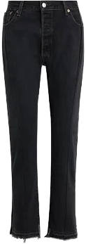 Eb Denim Women's Unraveled Frayed High-Rise Straight-Leg Jeans