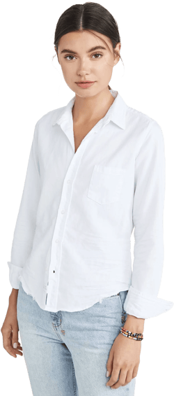 Frank & Eileen Barry Distressed Denim Button-Up Shirt