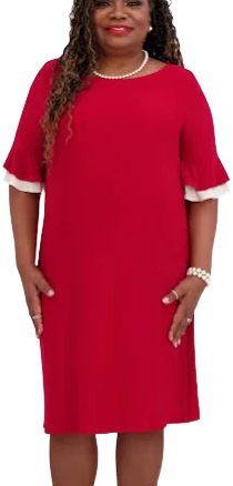 Kasper Women's Ruffle-Sleeve Shift Dress