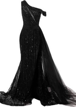 One Shoulder Sparkle Evening Dress