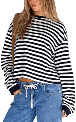 So Breezy Stripe Long Sleeve Top