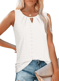 Women's Sleeveless Crew Neck Shirt Blouse