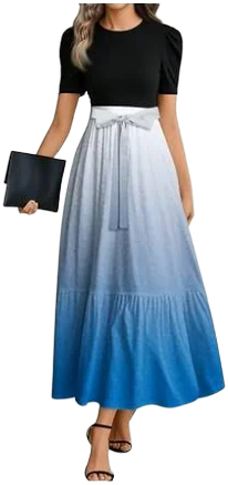 Elegant Floral Print Wrap Flowy Maxi Sundress