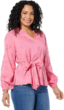 Christie Brinkley Tie-Waist Blouse