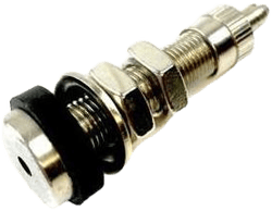 Tyre Tubeless Valve - Straight - 8mm - With Locking Nut - Chrome