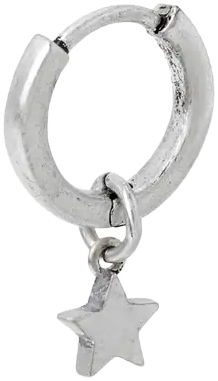 Star Huggie Hoop Earrings In Silver