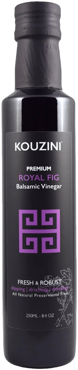 Kouzini Ultra Premium Royal Fig Balsamic Vinegar, Aged Balsamic Vinegars from Modena, Italy, Premium, Smooth & Full-Bodied Flavor, 250ml Bottle 1 Count (Pack of 1)