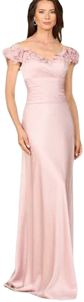 lara New York Women's Off Shoulder Satin Gown