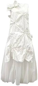 Women's Puff Sleeve Bow Back Vest Dress