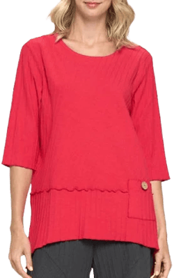 Cotton Rib-Stripe Tunic Top