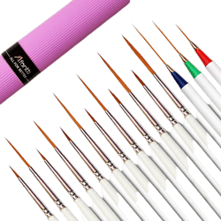 15 Pcs Paintbrushes, Detail Fine Paint Brushes Micro Mini Tiny Artist Paintbrush Set | Ultra Fine Point Tip | for Miniature Acrylic Script Line Model Nail Painting