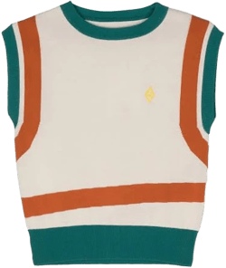 The Animals Observatory Kids Organic Cotton Contrast-Trim Knitted Vest