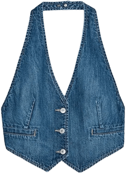 Zara Women's Lace-Up Denim Top