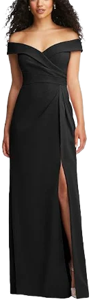 After Six Women's Off-the-Shoulder Pleated Faux Wrap Maxi Dress