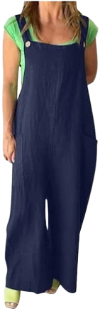 Women's Baggy Stretchy Linen Jumpsuit