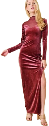 Fore Velvet Mesh Maxi Dress