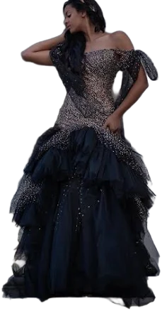 Sparkly Glitter Corset Gown with Full Back Lacing