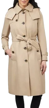 London Fog Women's Water Resistant Belted Trench Coat