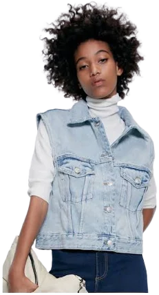 Zara Blue Denim Vest