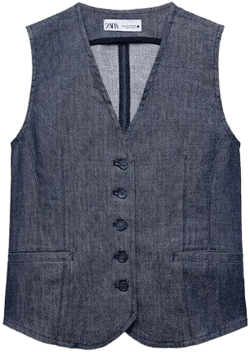 Zara ZW Collection Minimalist DENIM Vest