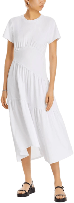 FRAME Women's Asymmetric Tiered Ruffle Knit Dress