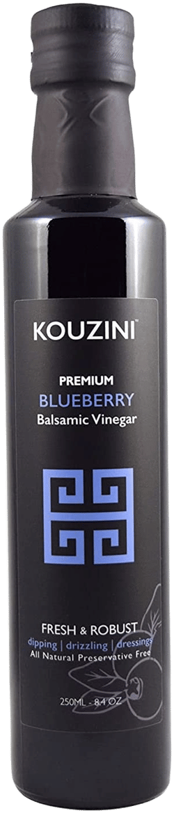 Kouzini Ultra Premium Blueberry Balsamic Vinegar, Aged Balsamic Vinegars from Modena, Italy, Premium, Smooth & Full-Bodied Flavor, 250ml Bottle