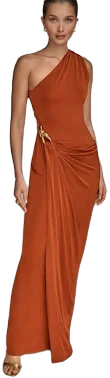 Donna Karan Women's One-Shoulder Slinky-Knit Gown