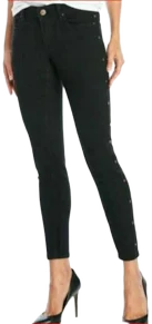 Nanette Lepore Women Jeans Mid Rise Hamilton Skinny Black Sz 6 Msrp