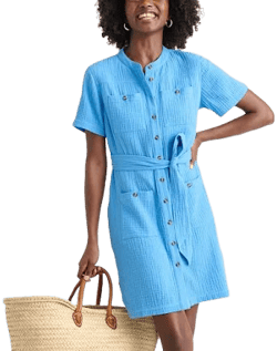 Untuckit Cotton Gauze Short-Sleeve Avery Dress