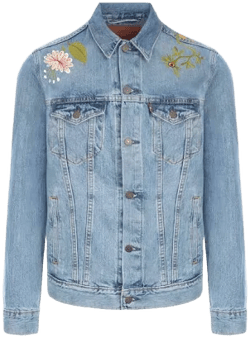 Floral Embroidered Denim Jacket