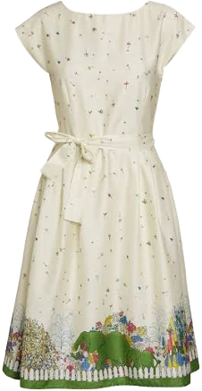 Elegant Floral Print Organic Cotton Dress
