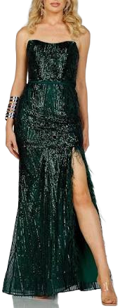 Terani Couture 231P0030 Sequin Strapless Evening Dress
