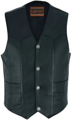 Shadow Men's Leather Motorcycle Vest