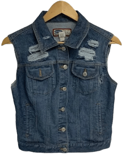 Old Navy Junior Blue Button Front Jeans Vest