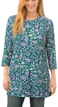 Plus Size Woman Perfect Three-Quarter-Sleeve Scoopneck Tunic by Woman Within
