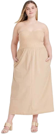 Universal Thread Women's Strapless Midi Sweater Dress