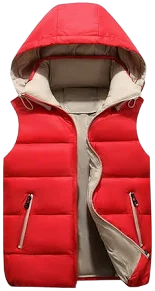 Women's Sleeveless Zip Up Hooded Puffer Vest