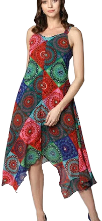 Trendia Women's Asymmetric Tile Print Dress