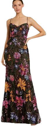 Mac Duggal Floral Embroidered Trumpet Gown