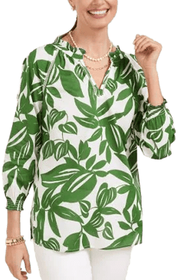 Talbots Women's Botanical Paradise Tunic Top