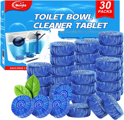 Toilet Bowl Cleaner Tablets Blue Toilet Tank Cleaners, Septic-Safe Hard Water Stain Remove, Bathroom Automatic Toilet Cleaning & Deodorizer, Fresh Scent - 30 Tabs 1 Count (Pack of 30)