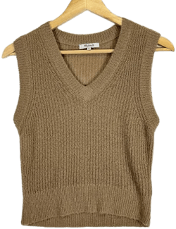Madewell Academic Twee Cable Knit Sweater Vest