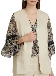 Kobi Halperin Women's Clairo Embroidered Linen-Blend Vest