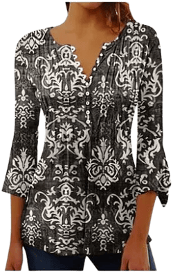 PULEN Women's Bell Sleeve Tunic Top